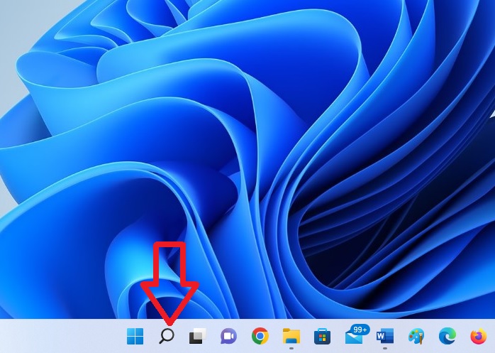 The Search icon of Windows 11 Personal Computer