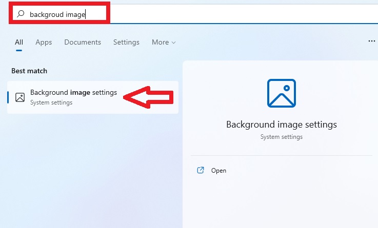 About to access image background settings page of Windows 11